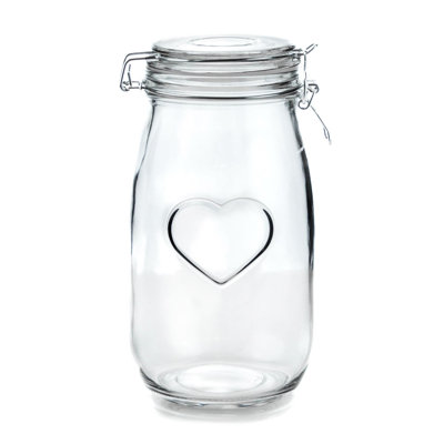 Nicola Spring - Heart Glass Storage Jars
