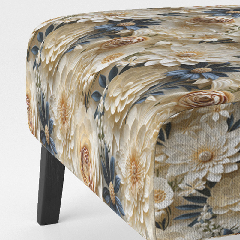 Fauteuil de chambre rembourré crème Lace Botanics