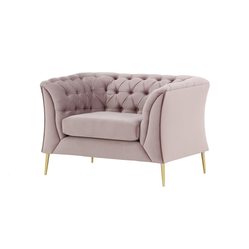 Septimus Upholstered Chesterfield Chair, Pink
