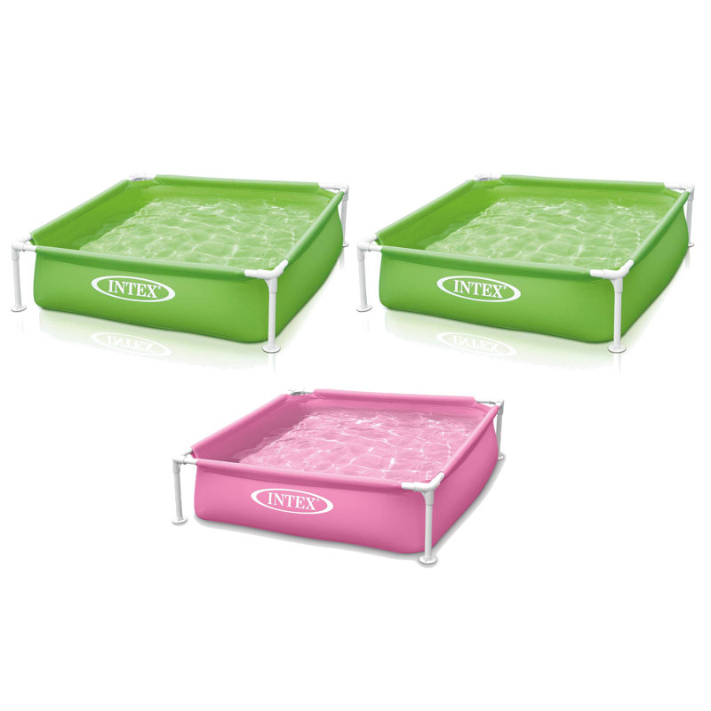 Intex 48x12" Mini Framed Beginner Outdoor Kiddie Pool, Colour Varies (3 Pack)
