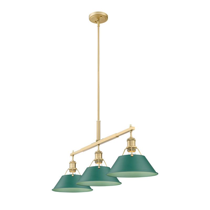 Luminaire suspendu linéaire 3 lumières Alezay, Bronze champagne brossé