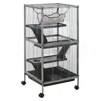 Cage à roulettes pour petits animaux Pawhut