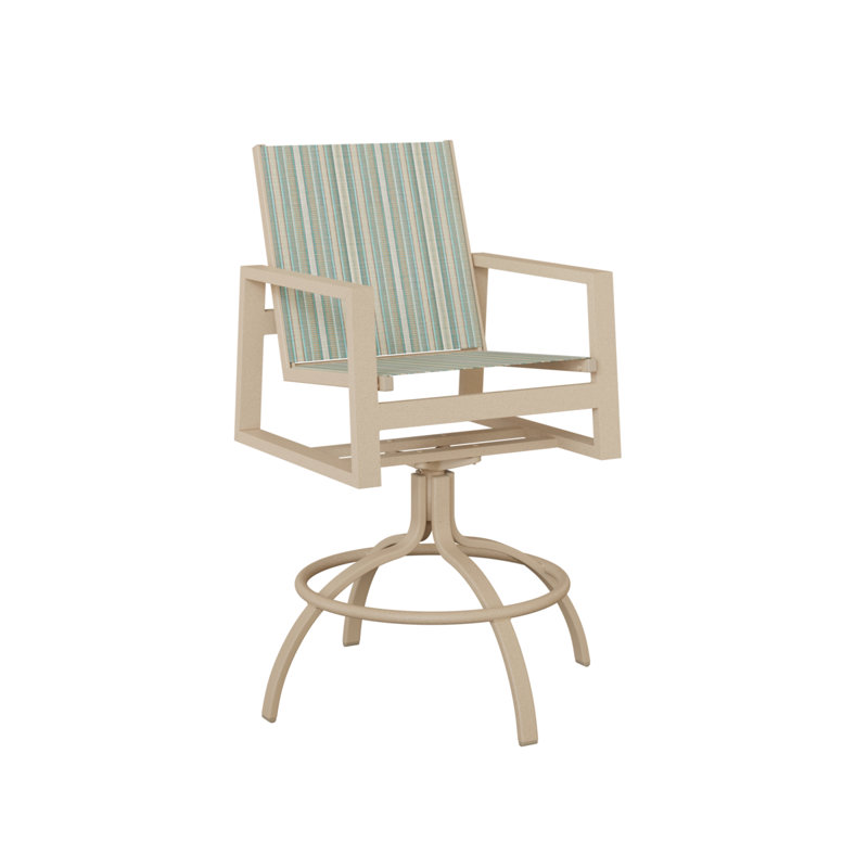 Chaise de bar pivotante en aluminium Ceasar Luna, Luna multicolore, Spa à rayures Windsor