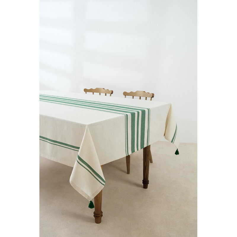 Nappe verte de qualité supérieure, 65% coton / 35% polyester, 63,0 po x 86,6 po | Lavable à la machine à 86 ° F, aucun repassage nécessaire | Facile à nettoyer pour la salle à manger ou la cuisine, conception élégante et durable