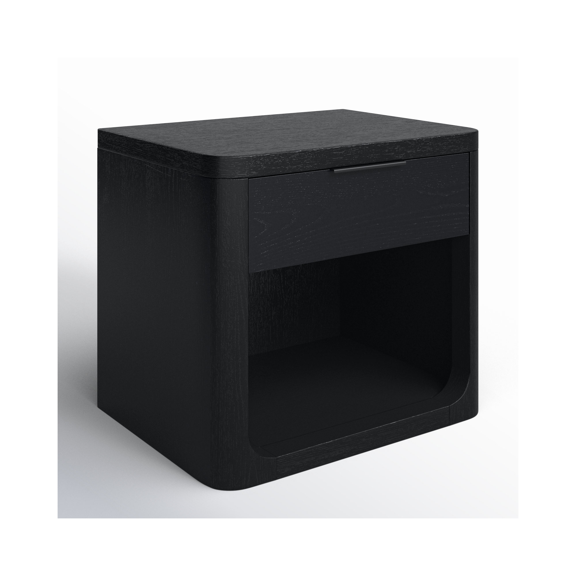 Altus 1 Drawer Wood Nightstand, Black