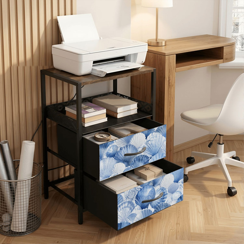 Table de chevet 2 tiroirs avec station de charge, table de chevet avec ports USB et amp; Table de chevet noire Outlet