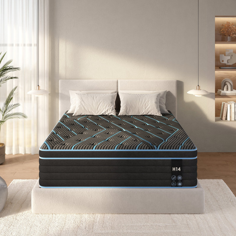 Queen Size Mattress,10 Inch Hybrid Mattress, Individually Pocketed Innerspring, Medium Firm, 10", Queen
