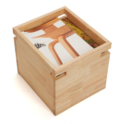 Boîte de rangement Zanesfield, en bois massif, grande étagère de rangement robuste