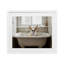 «Big Ear Fox Bath Time», reproduction sous verre encadrée, design par Sasha-1104588143-1104588139