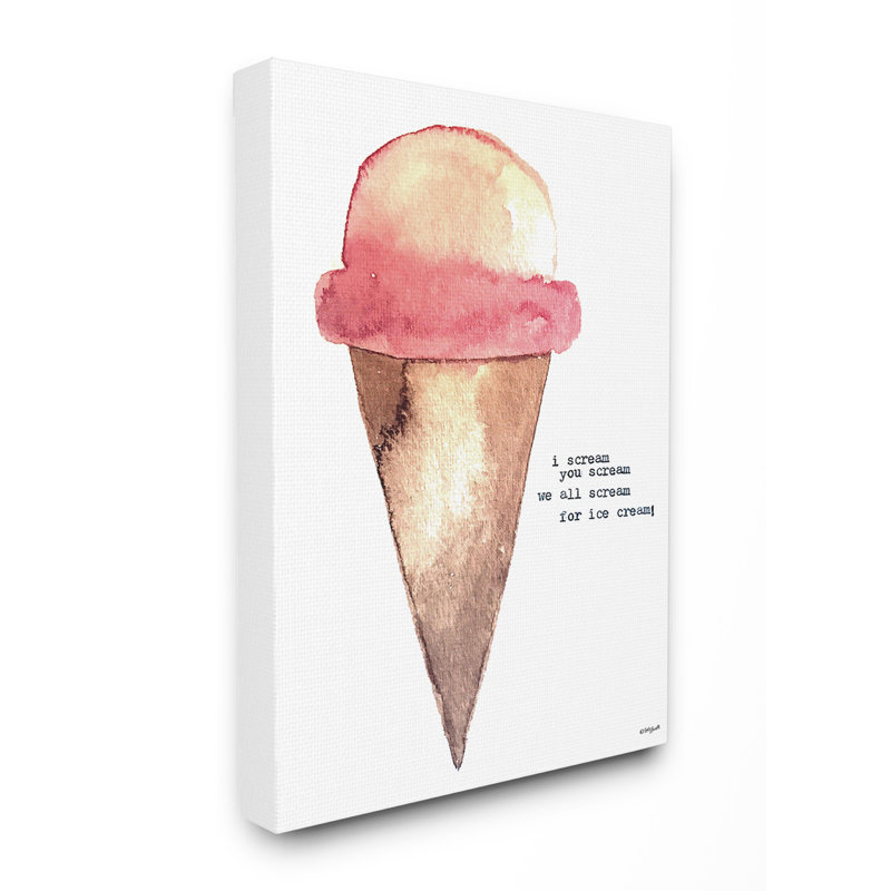 «Abiding I Scream For Ice Cream», aquarelle, H 20 po x l 16 po x 1,5 po, Toile