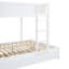 Lit superposé double avec lit gigogne simple, bureau et rangement-478897055
