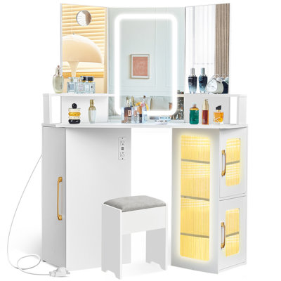 Ensemble de meuble-lavabo avec miroir et armoires Annamay