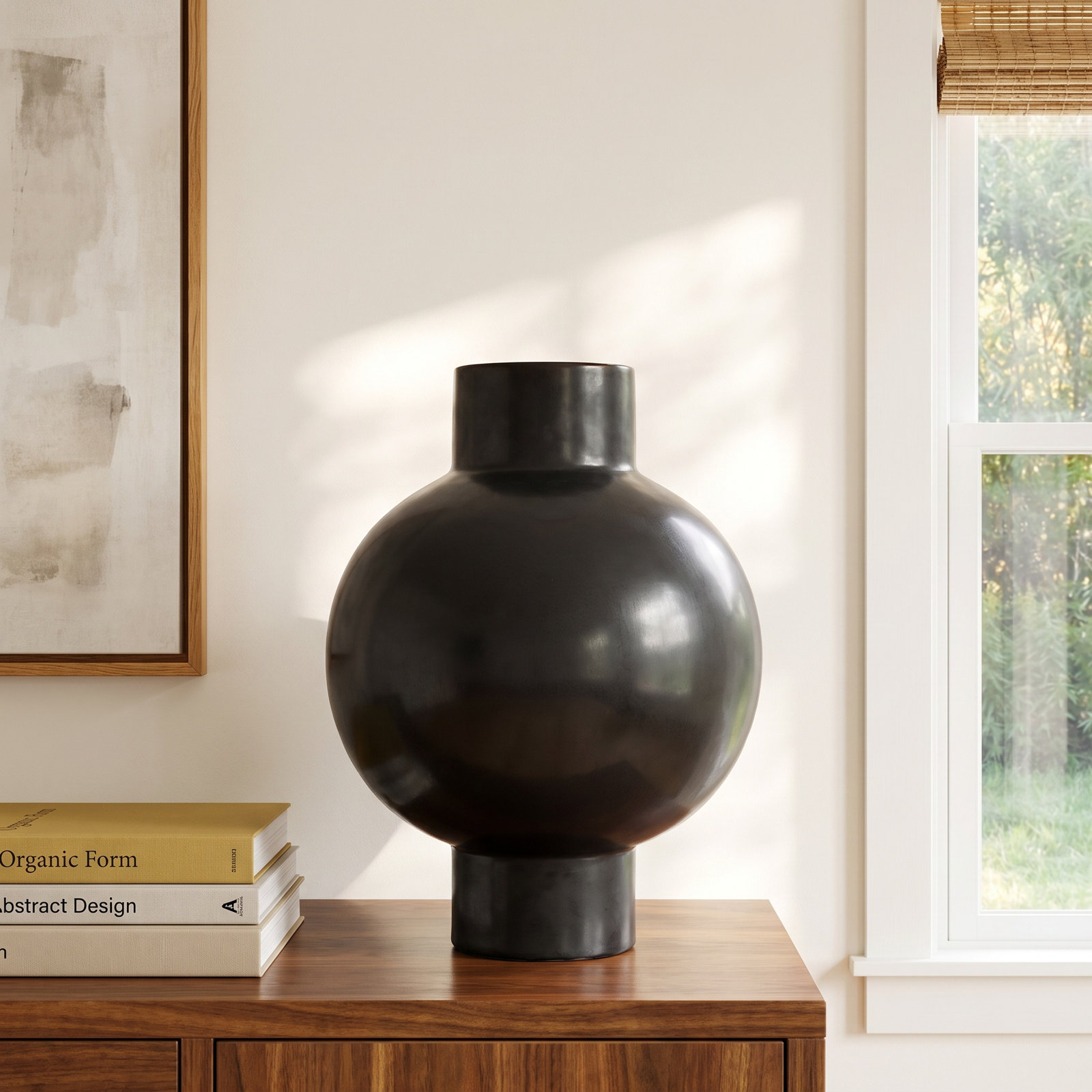 Bronsyn Ceramic Table Vase, 15" H x 11" W x 11" D, Gray