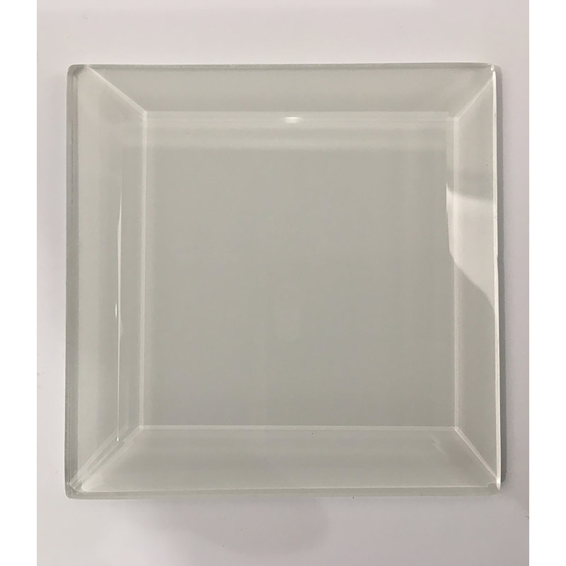 Genoa 3" x 3" Beveled Glass Wall Tile, Pearl