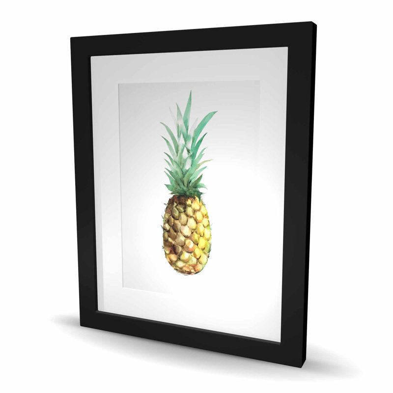 Aquarelle ananas - gastronomie, reproduction encadrée