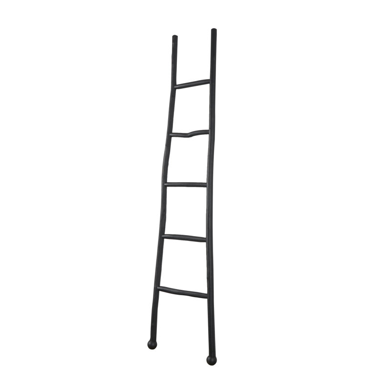 Antonitte 72.75'' Solid Wood Blanket Ladder, Black