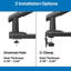 Monitor Height Adjustable Desk Mount With Ambient Light For 27”-49” Screen