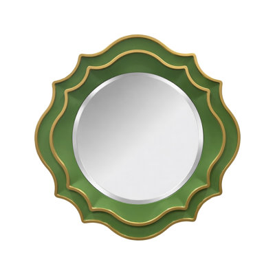 Miroir rond festonné Ethan - vert