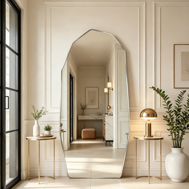Miroir ondulé pleine longueur, 76" H x 34" W