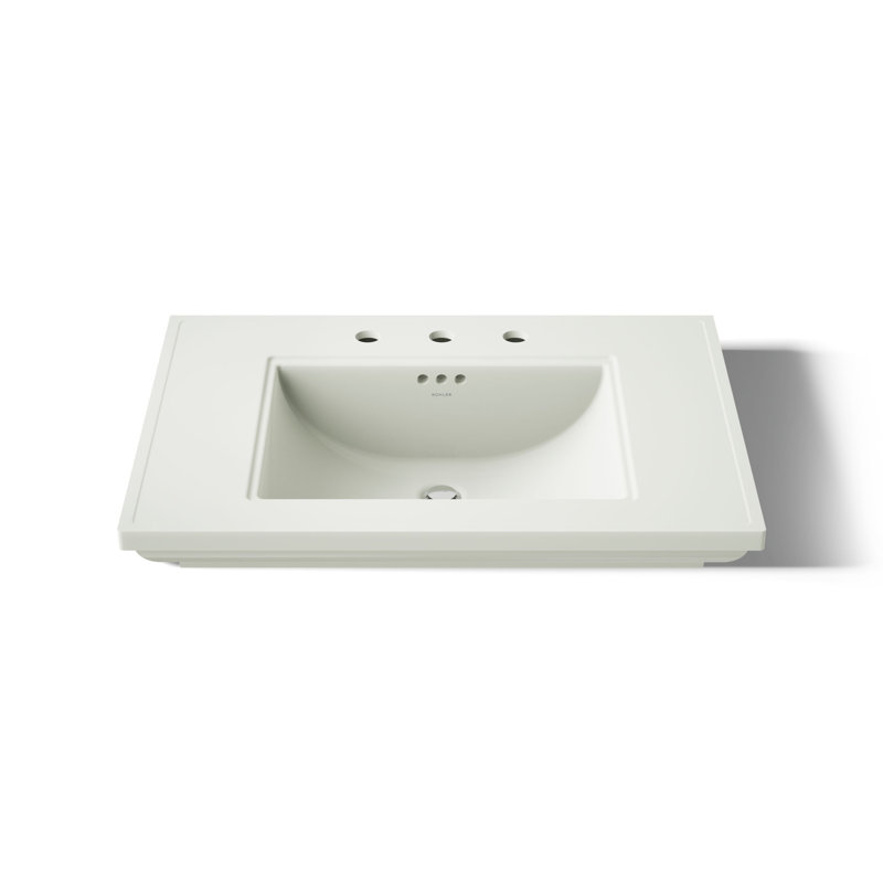 Memoirs® Stately Pedestal/Console Table Bathroom Sink Basin with Single Faucet-hole Drilling, 8" Centers, Dune