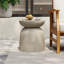 Saish Outdoor Lightweight Concrete Side Table