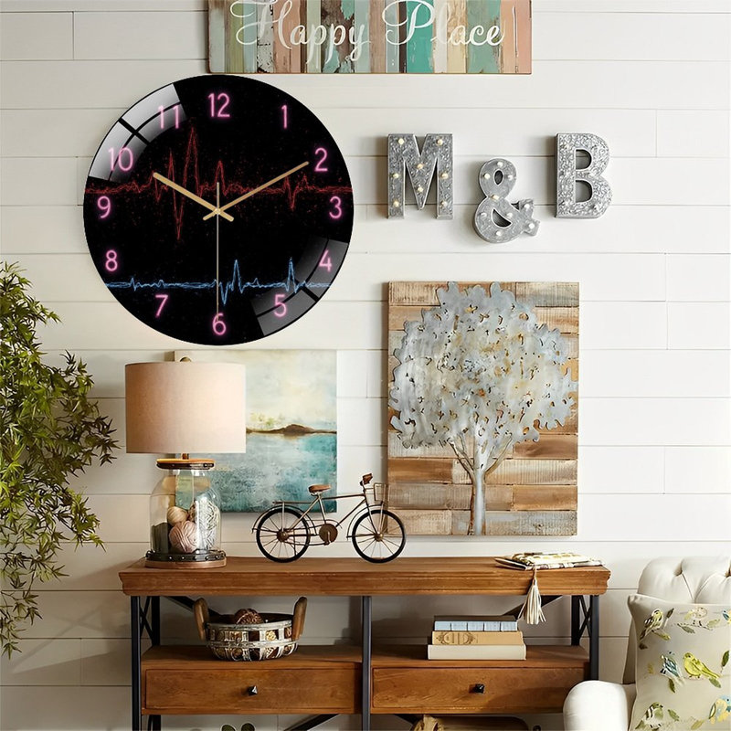 Horloge murale en verre 12 po