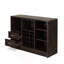 Armoire à vin sophistiquée à finition espresso avec options de rangement polyvalentes