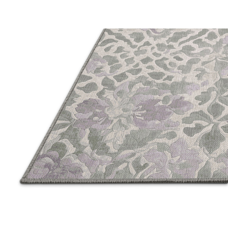 Tapis gris lavable à la machine, Rectangle 7 pi x 9 pi