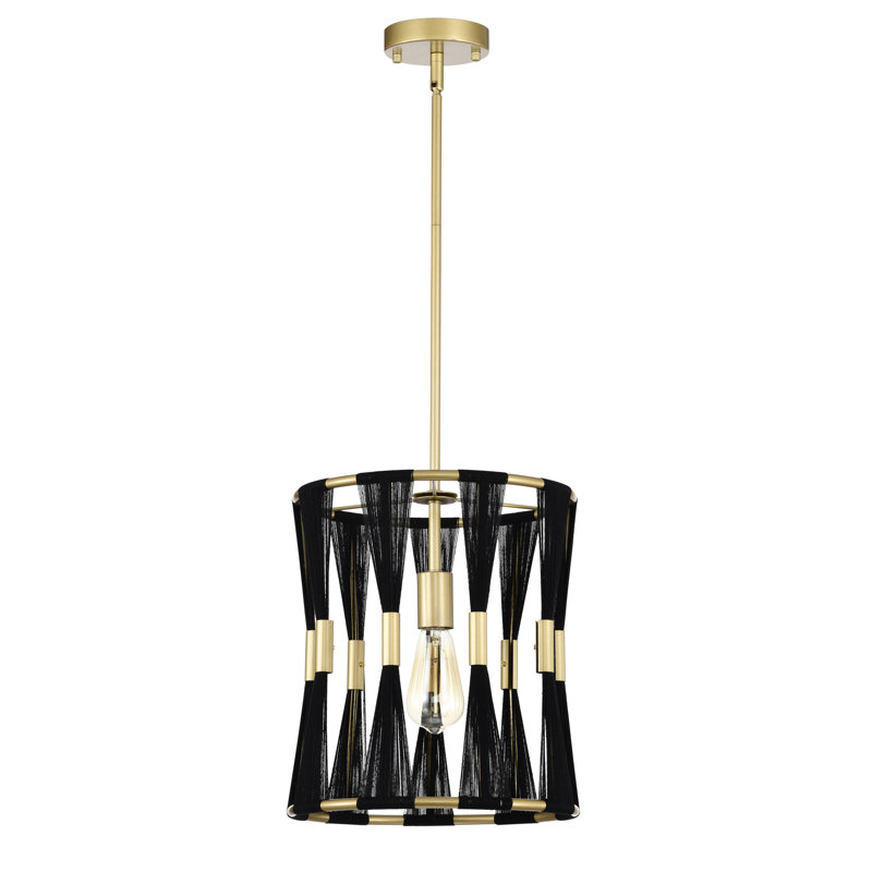Luminaire suspendu cylindrique de style lanterne à 1 lumière Finlan