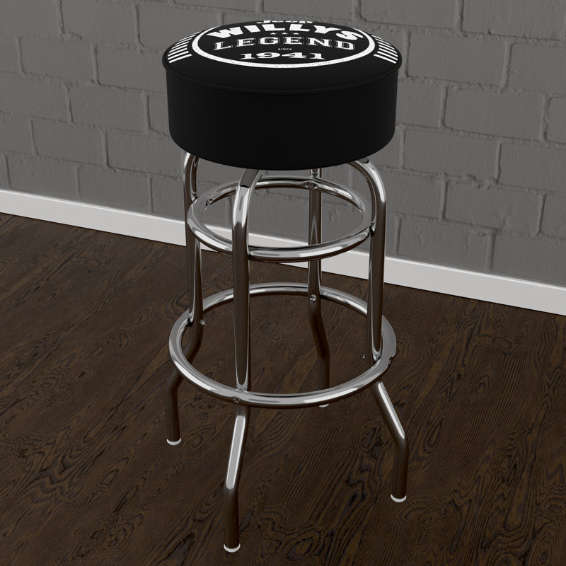 Swivel Upholstered Counter Stool with Metal Frame