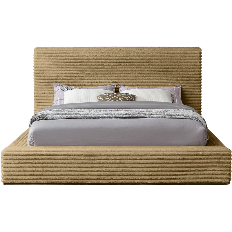 Dexter Corduroy Fabric Bed, King, Camel Corduroy Fabric