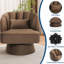 Ensemble de 4 fauteuils ronds pivotants à 360°, brun-751532260
