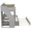 Twin over Full Bunk Bed with Storage Staircase,  Trundle, Storage Shelves, and USB, Grey-64169191