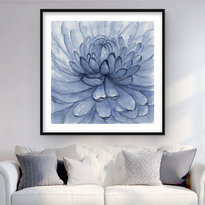 Blue Petals Flower - Framed Matted Print for Home Decor