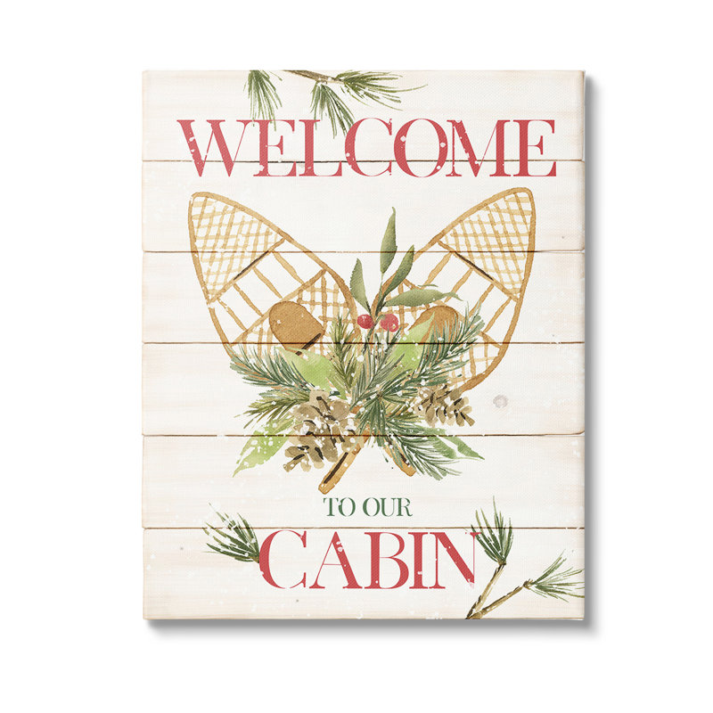 «Rustic Cabin Welcome», toile par Deane Beesley, H 48 po x l 36 po