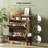 16 Pair Shoe Storage Cabinet with 2 Flip Drawers Open Cubby and Adjustable Shelves & Side Hooks Entryway-179919330