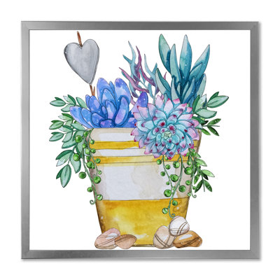 «Blue Succulent Plant Composition», impression sur toile