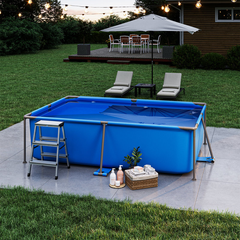 Polyvinyl Chloride (PVC) Rectangle Frame Set Pool 60cm H X 150cm W X 220cm L