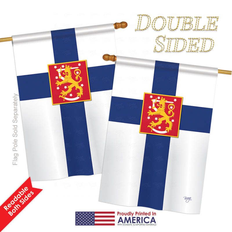 Drapeau de maison de finlande, H 40 po x l 28 po
