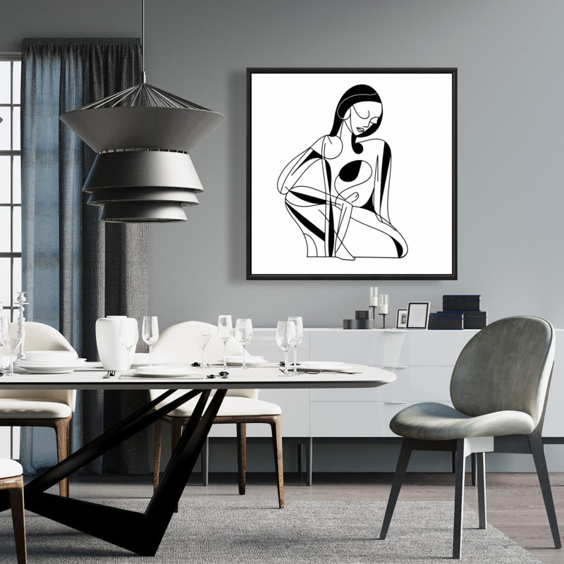 "Lignes féminines" sur toile, H 36 po x l 36 po x P 1,5 po