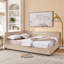 Structure de lit capitonnée rembourrée, structure de canapé-lit avec dossier et accoudoirs confortables, lit pour chambre à coucher, salon, velours-1602039032