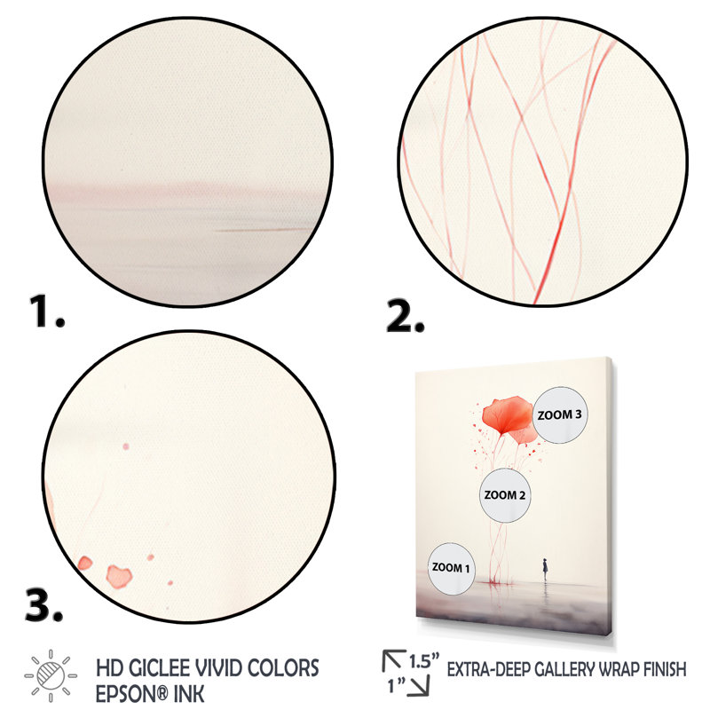 Serenity Minimal Watercolor - Print, Cadre flottant blanc, H 20 po x l 12 po x P 1 po