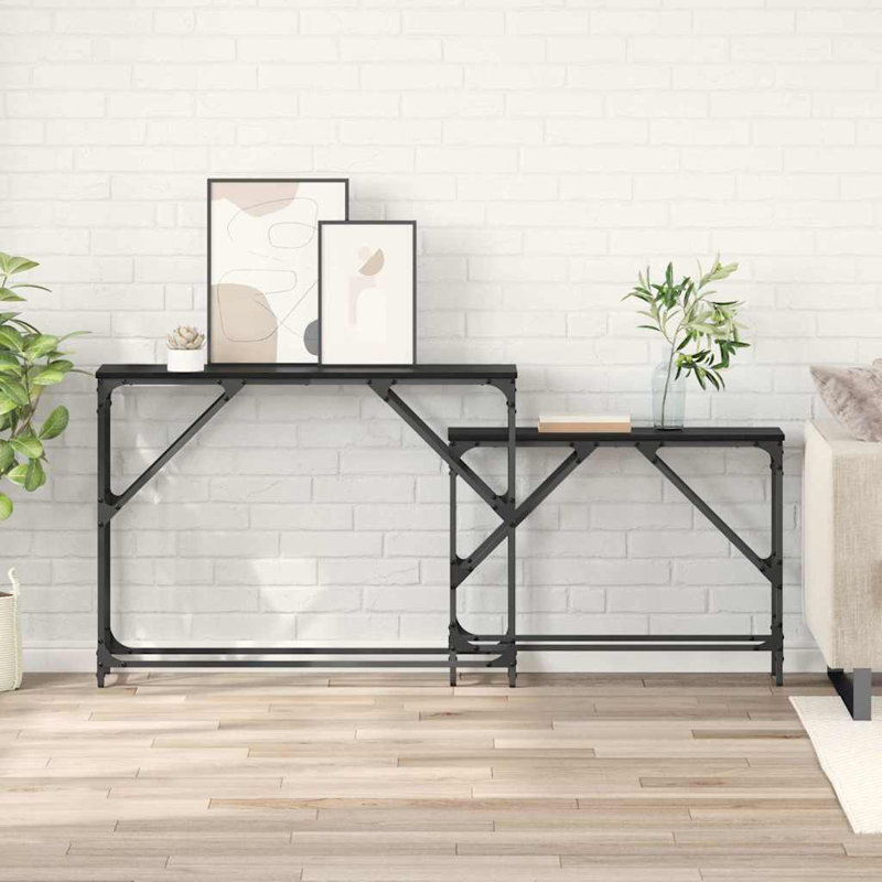 100cm Console Table, Black Oak