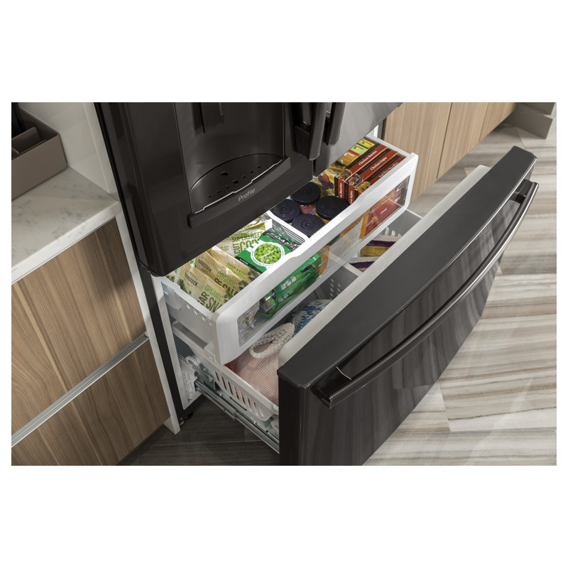 36" Energy Star® French Door 22.1 cu. ft. Refrigerator with Hands-free Autofill, Fingerprint Resistant Black Stainless