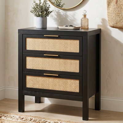 23.6" 3-Drawer Nightstand, Mid Century Modern End Table, Nightstand Modern 3 Drawer Bedside Table, Chest of Bedside Table, End Table for Bedroom, Living Room, Hallway, Entryway