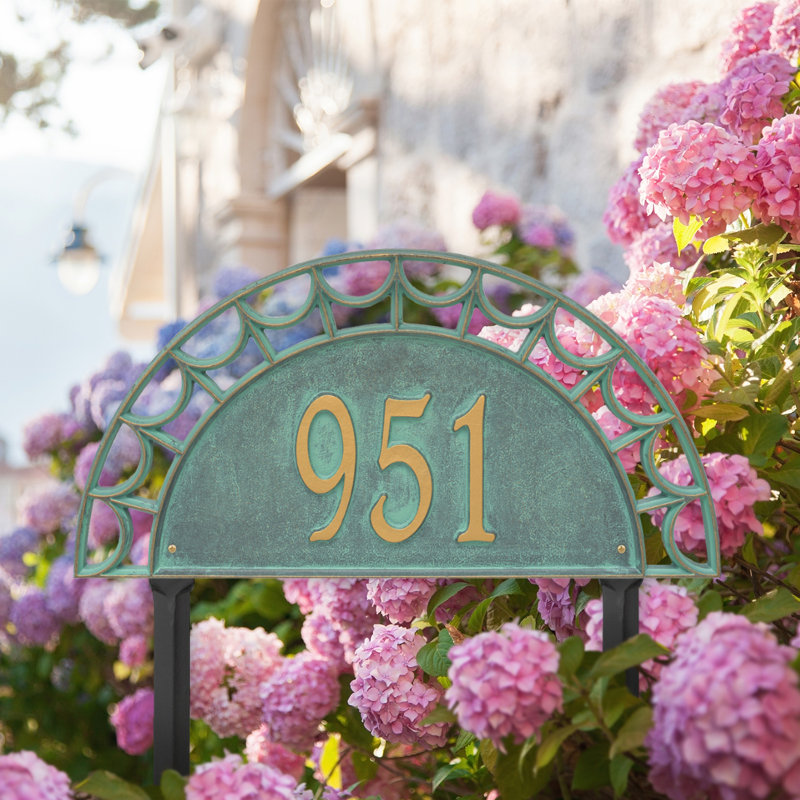 Plaque d'adresse sur 1 ligne Signature Series, Bronze, Oui, Vert-de-gris