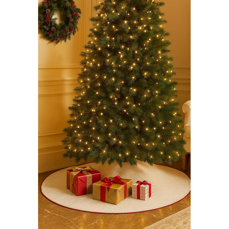 Jupe d'arbre de Noël rouge 56 po, H 56 po x l 56 po, Rouge