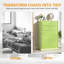 Commode 5 tiroirs avec coin rond vert