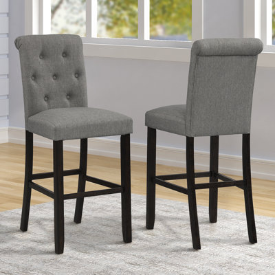 Tabouret de bar en bois massif Leviton, ensemble de 2