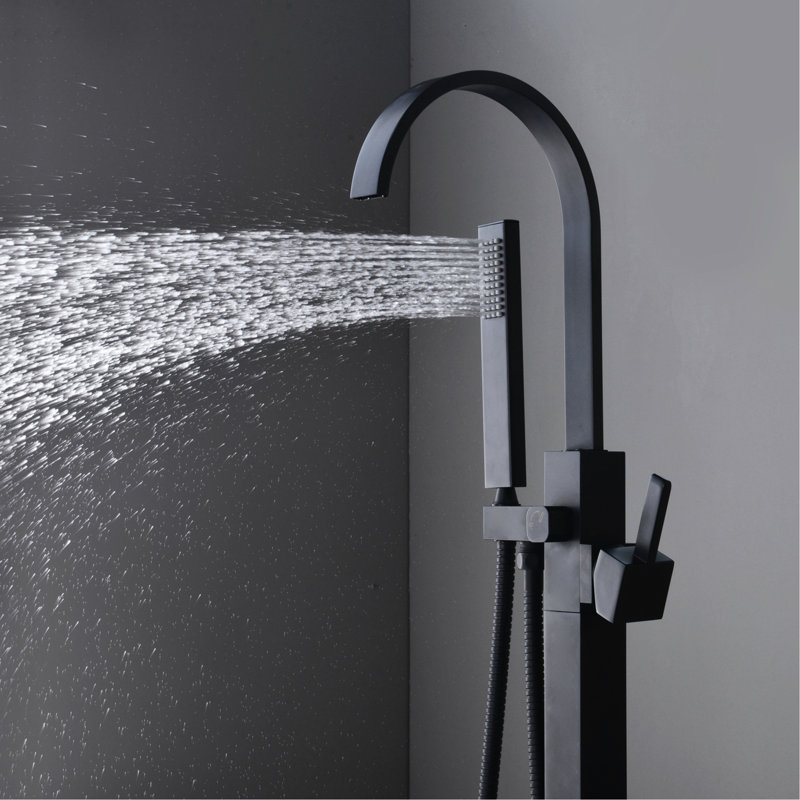Robinet de baignoire à fixation au sol avec douche à main Modern